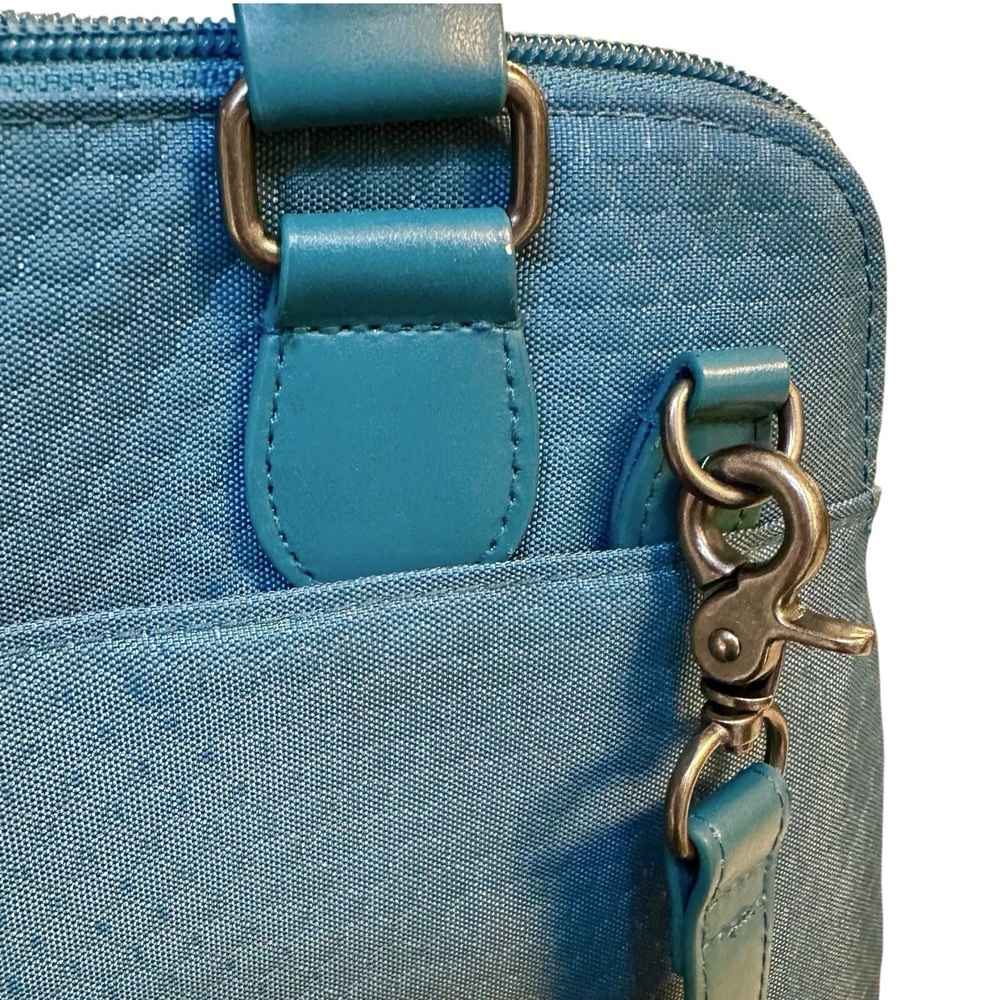 BAGGALLINI Natalie Satchel Teal Embossed Convertible Crossbody Organizer Handbag - Picture 11 of 13